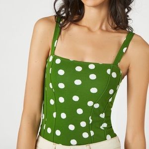 Polka Dot Seamed Bodysuit